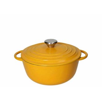 Brandani Brandani, Cocotte gialla in ghisa smaltata con coperchio cm 22 Lt 3