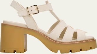 Prada 90mm Stride Suede Platform Fisherman Sandals