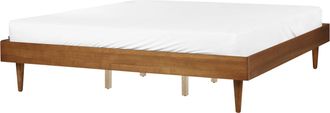 Beliani Cama Moderna 180 X 200 Cm Con Somier De L&aacute;minas Sin Cabecero Madera De Fresno Marr&oacute;n Toucy