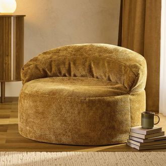 Icon Brand Orb Accent Chair Woven Chenille in Gold