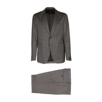 Tagliatore Kostuums, Heren, Grijs, M, Wol, Single Breasted Suit