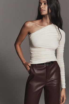 A Gold E Annette One-Shoulder Ruched Top