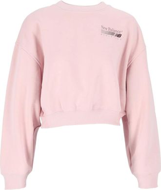 New Balance Trackside Fleece Crew - - Sport - Donna - Rosa - S