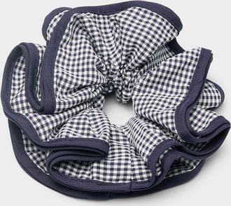 Simons Womens Large check ruffle scrunchie with contrast trim
