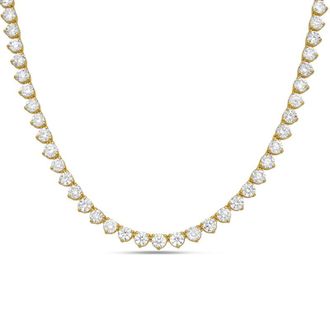 Diana M. Jewels 14kt Yellow Gold 7cts Lab Grown Diamond 3 prong Tennis Necklace