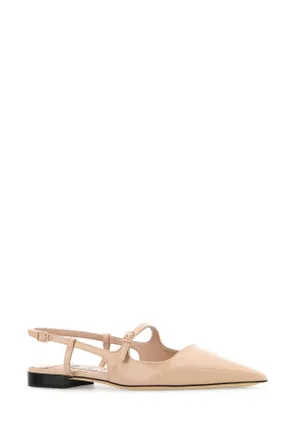 Jimmy Choo London Womens Light Pink Leather Didi Ballerinas Macaron Ballerine Flat Shoes