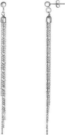 Tresorra Sterling Silver Bead & Bar Chain Earrings