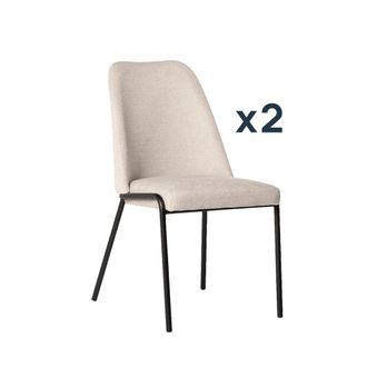 Klast Packs 2 sillas tela beige 50 x 88 cm