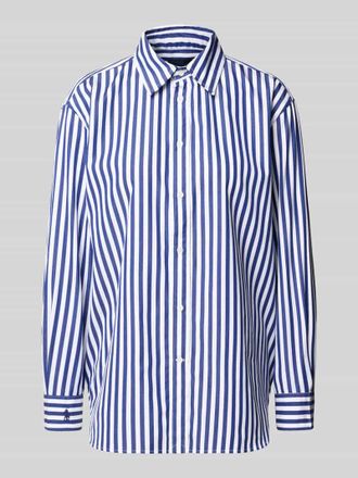 Polo Ralph Lauren Regular Fit Hemdbluse mit Logo-Stitching in Royal, Gr&ouml;&szlig;e L