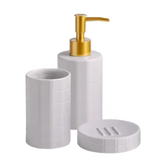 OEM Juego De Ba&ntilde;o - Juego De Tres Piezas En Color Gris Claro
