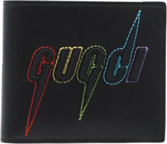Gucci Black Leather Bill Wallet (Bi-Fold) (Pre-Owned)