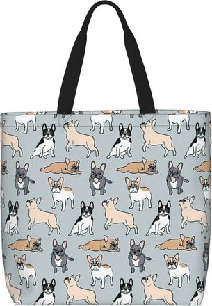 Generic Women Handbag French Bulldog Women Tote Bag Print Waterproof Crossbody Bags, For School, Holiday, Graduation, Christmas, Work