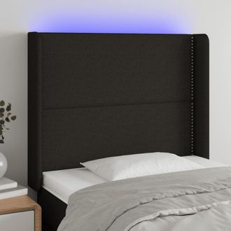vidaXL Cabecero Con Led De Tela Negro 83x16x118/128 Cm Vidaxl
