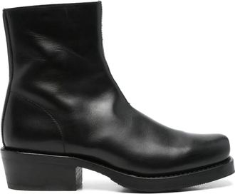 Second/Layer 50 mm leren enkellaarzen - Zwart