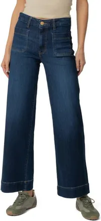 Kut from the Kloth Meg Patch Pocket High Waist Ankle Wide Leg Jeans in Luminate at Nordstrom, Size 18