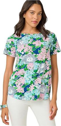 Lilly Pulitzer Key West Top Womens Blouse Starlight Navy Lydia The Lion : XXS, Cotton/Modal/Spandex