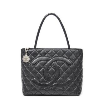 Chanel Pre-owned Womens Timeless Medallion Tote Shoulder Bag - Black - One Size
