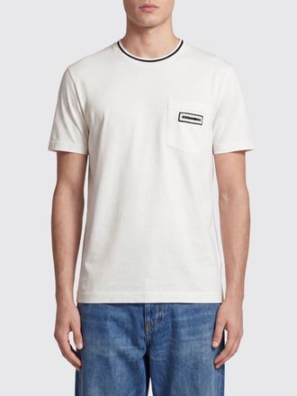Dolce & Gabbana T-shirt in cotone con tasca a toppa e profili a contrasto