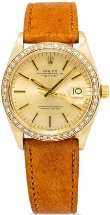 Rolex Date 34mm Pre-owned - Giallo