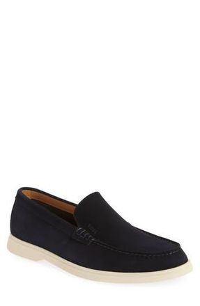 BOSS Sienne Moc Toe Loafer in Dark Blue/White at Nordstrom Rack, Size 13Us / 12Uk