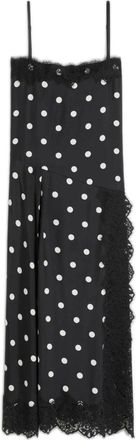 Sportmax Capo Polka-dot Zijden Jurk - Dames - Maxi kleedjes - Zwart - XS - Kleedjes