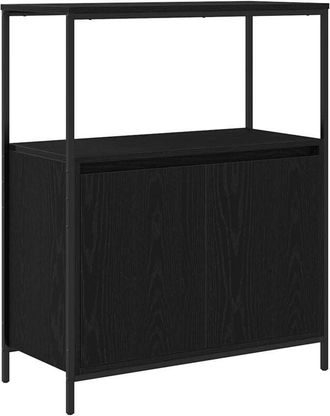 vidaXL Mueble de baño con estantes roble negro 76,5x35x95 cm Vidaxl