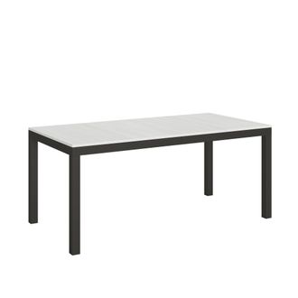 Itamoby Tavolo Da Pranzo Allungabile - Everyday - Dimensioni: 90x180/440 - Bordo: Antracite - Colore: Bianco Frassino
