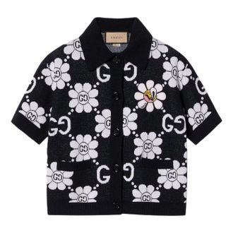 Gucci (WMNS) Gucci GG Flower Cotton Jacquard Cardigan Black White 782223-XKDZ2-1080