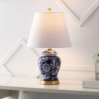 Jonathan Y Designs Penelope Chinoiserie Classic LED Table Lamp in Navy/white at Nordstrom