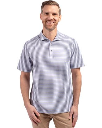 Cutter & Buck Virtue Eco Pique Stripe Recycled Mens Polo Shirt
