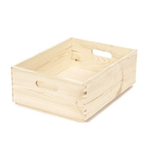 Compactor SKYR Aufbewahrungsbox aus Karton und Kiefernholz Größe L (40x30x14 cm) - Dekorative Box mit Deckel - Ideal für Büro, Wohnzimmer, Regal oder Schlafzimm ab 18,99 €