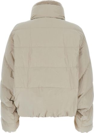 Brunello Cucinelli Womens Puffer Jacket Beige Cotton