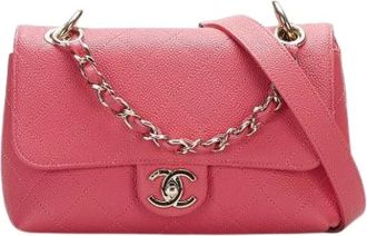 Chanel Pre-owned Satchel - Dames - Vintage Schoudertas - Roze - ONE Size - Leer - Vintage