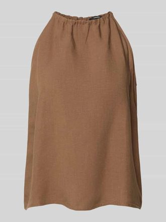 someday Someday Neckholder-Blusentop aus Viskose-Leinen-Mix Modell Zurli in Hellbraun, Gr&ouml;&szlig;e 36