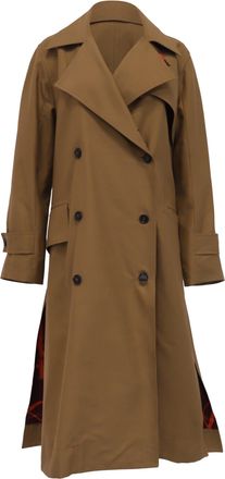 Victoria Beckham Double-Breasted Trench Coat in Beige Cotton