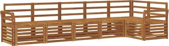 vidaXL Conjunto De Sof&aacute;s De Exterior 6 Uds. Natural Poli&eacute;ster Vidaxl