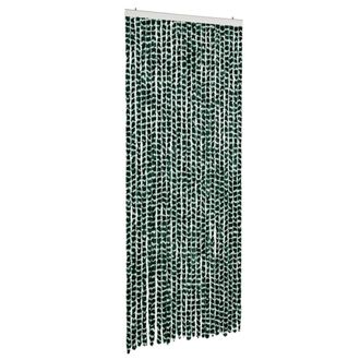 vidaXL Vidaxl - Cortina Antimoscas Chenilla Verde Y Blanco 100x200 Cm