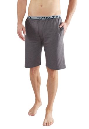 Tom Tailor Bermudas TOM TAILOR Br&uuml;gge, Herren, Gr. 56 (XXL), N-Gr, grau, Single Jersey, Obermaterial: 60% Baumwolle, 40% Polyester, bequem kniefrei, Hosen Bermud