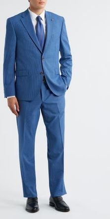 Jack Victor Esprit Micro Houndstooth Super 130s Wool Suit in Blue at Nordstrom Rack, Size 40 Regular