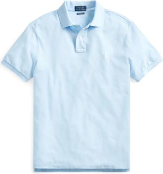 Polo Ralph Lauren Custom Slim Fit Mesh Polo Shirt - Heren - Polos - Blauw - 2XL - Katoen - Tops