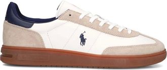 Polo Ralph Lauren Schoenen, Heren, Veelkleurig, 43 EU, Su&egrave;de, Beige Lage Top Lace Sneakers voor Heren