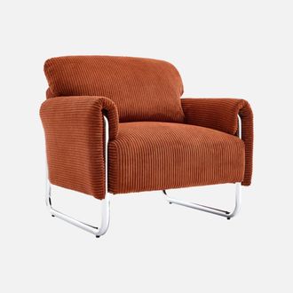 Sweeek Sill&oacute;n Vintage De Pana Con Estructura Cromada