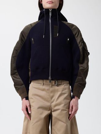 sacai Felpa con cappuccio in cotone e nylon