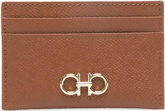 Ferragamo Hammered Leather Gancini Cardholder Accessories