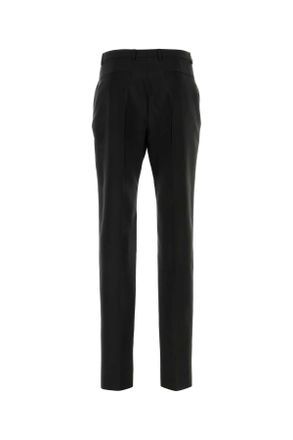Saint Laurent 774421y6d38 1000 Noir Exterior: Acetate Wool Pantaloni Trousers