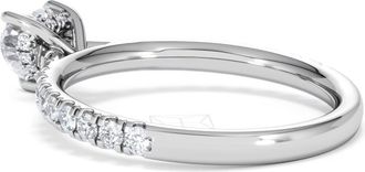 The Diamond Store Amora Heart 0.97ct Hidden Halo Lab Diamond Engagement Ring With Side Stones Set in 18K Platinum