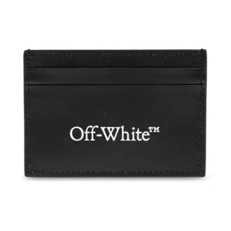 Off-white Wallets & Cardholders, male, Black, Size: ONE SIZE Leather Cardholder with Logo