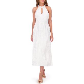 Kensie Foil Keyhole Midi Dress in Silver at Nordstrom Rack, Size 2
