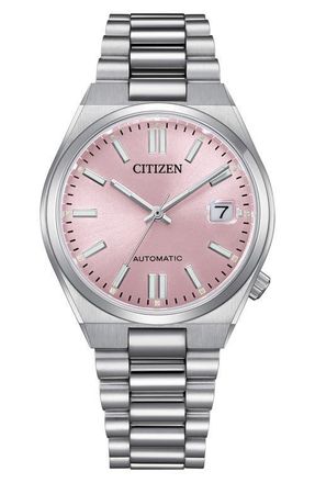 Citizen TSUYOSA Automatic Bracelet Watch, 37mm in Silver-Tone Pink at Nordstrom