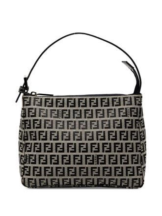 Fendi Borsa a mano in tela con motivo Zucchino 2000-2010 - Grigio